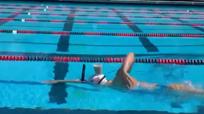 Olympian Katie Ledecky flaunts world-class milk-on-head swimming technique