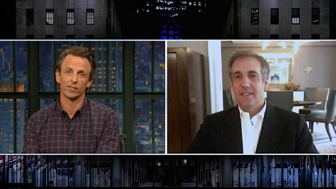 Former Trump henchman Michael Cohen tells Seth Meyers he’s really, really sorry about all the evil