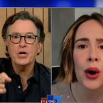 Sarah Paulson and Stephen Colbert get goofy talking Ratched, getting looped with Cate Blanchett