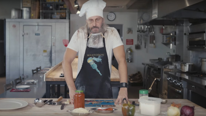 Mastodon launches cooking show by making a pizza out of a vinyl record