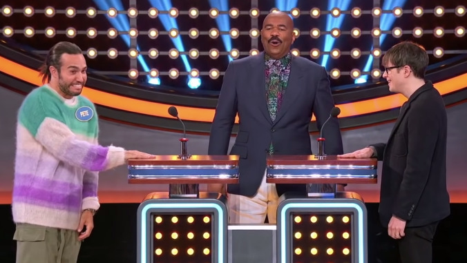 Weezer and Fall Out Boy competed on Family Feud and Steve Harvey was forced to yell "poop!"