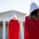 Protestors in Handmaid's Tale robes descend on Amy Coney Barrett Senate confirmation hearing