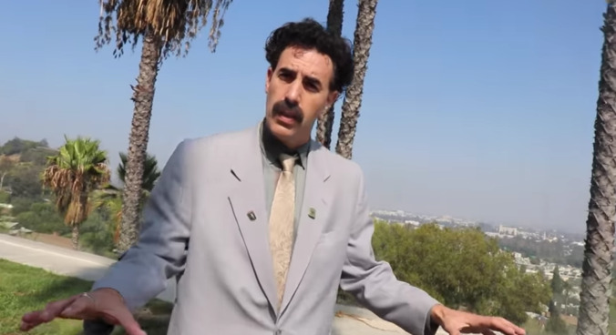 Borat meets some Gen Z YouTube influencers, is very Borat about it