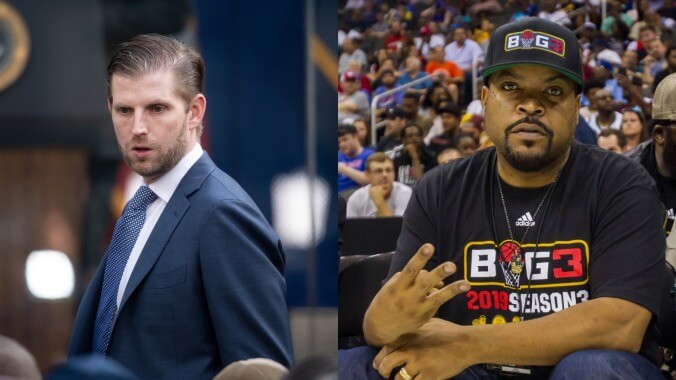 Eric Trump shares fake photo of Ice Cube and 50 Cent in pro-Trump hats, Cube responds coldly