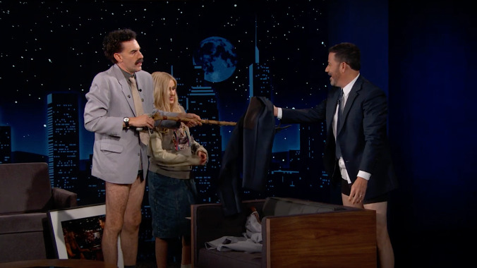 Borat (and daughter) demand Jimmy Kimmel's pants, other intimate things