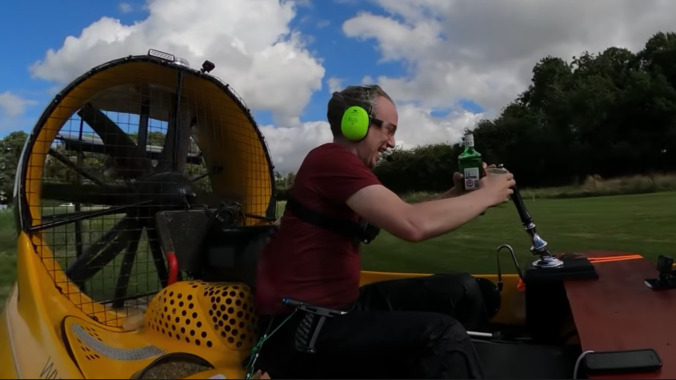 Man turns hovercraft into bar, it goes terribly