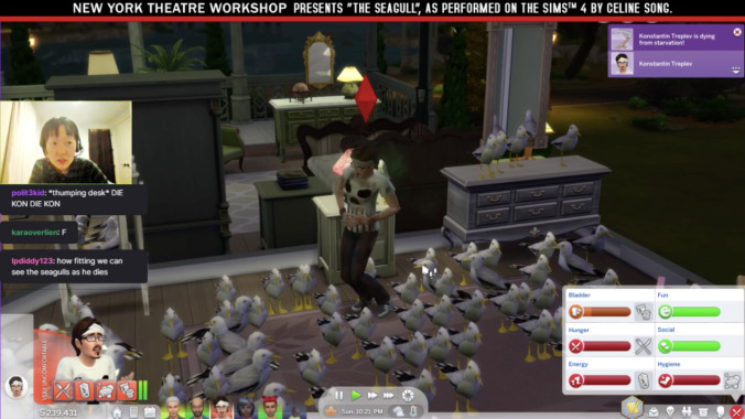 Watching Chekhov’s The Seagull via The Sims is riveting theater