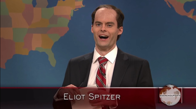 Playing Eliot Spitzer on SNL made Bill Hader sick for a week