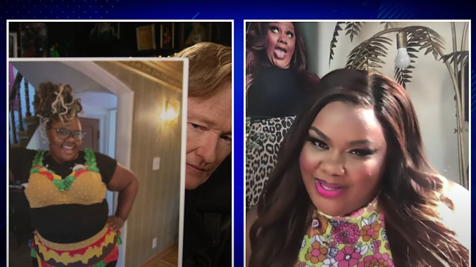 Broken but unbowed, Nicole Byer tells Conan about her lockdown plan of growing, wearing veggies