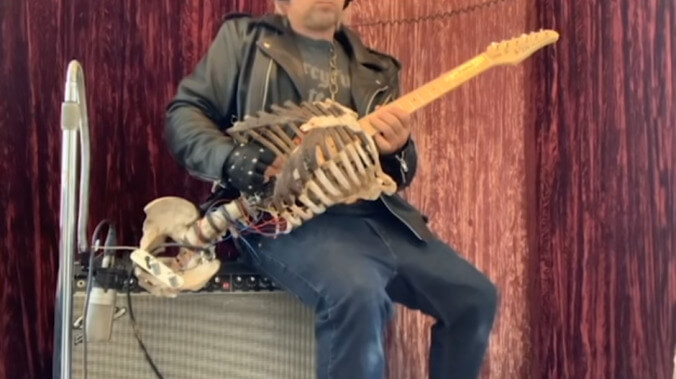 Well now: A man has turned his metalhead uncle's bones into a "Skelecaster" guitar