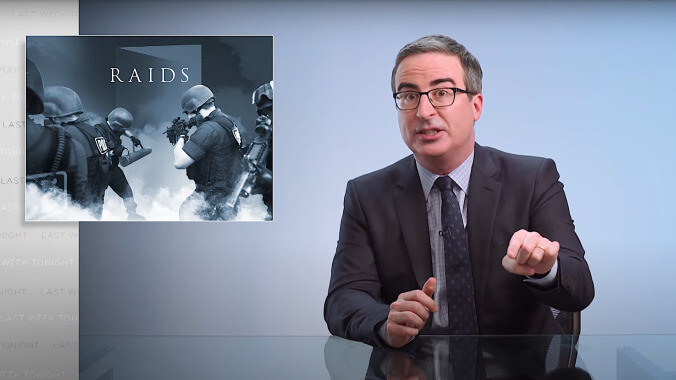 John Oliver smashes through the racially biased brutality of armed police raids