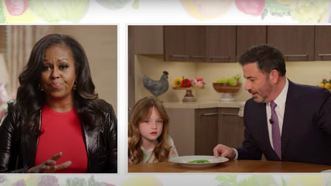 Even Michelle Obama can't get Jimmy Kimmel's daughter to eat her veggies