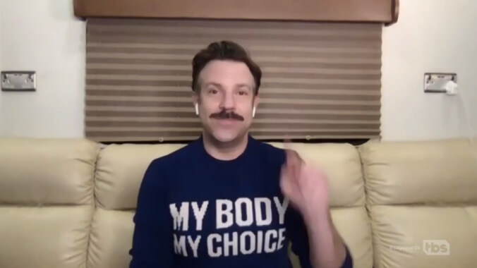 Jason Sudeikis wins for Ted Lasso—but not in a hoodie