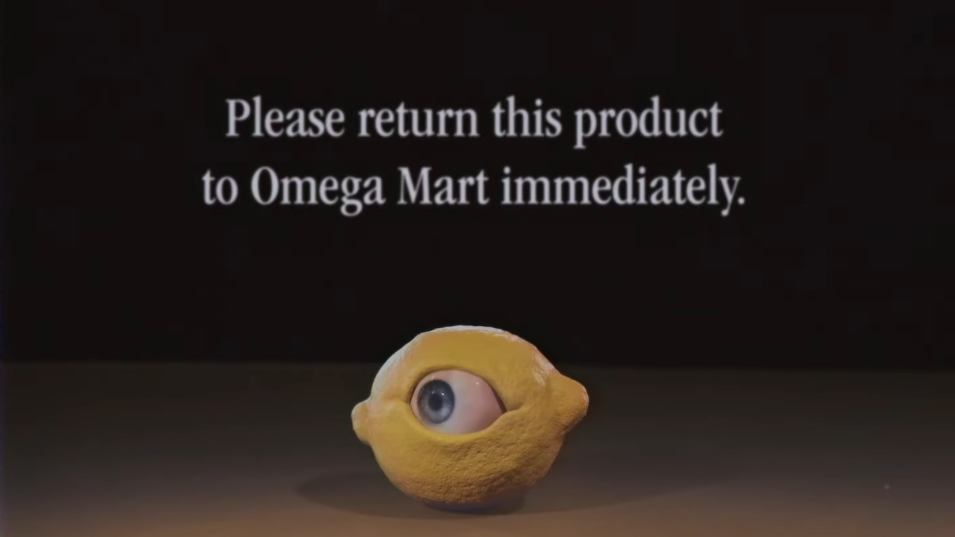 Omega Mart advertises time-traveling ham, nut-free peanuts in series of perfectly normal commercials