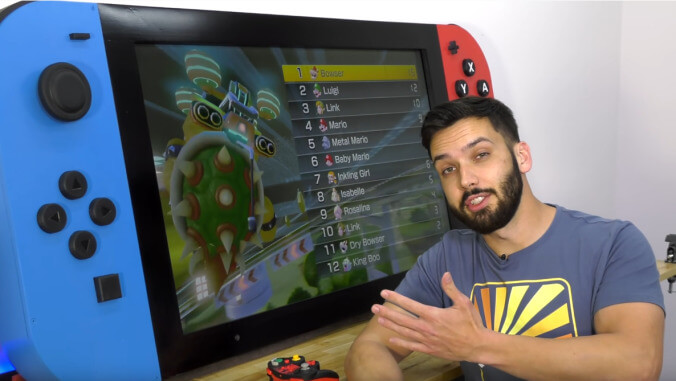 Mad video game scientist creates enormous Nintendo Switch