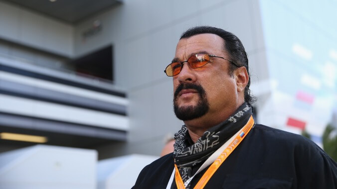 Steven Seagal is a rotten potato person who runs like an incontinent toddler with noodles for arms