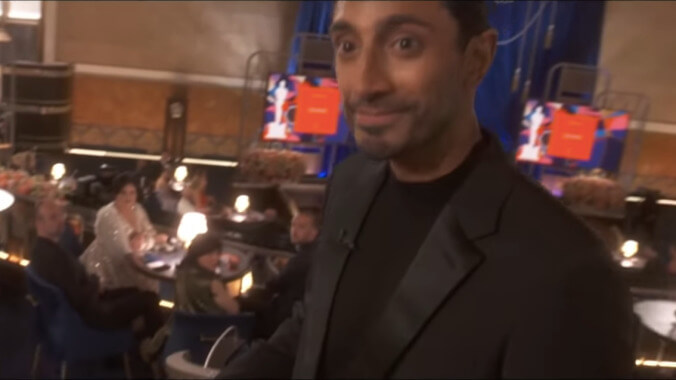 Riz Ahmed smiles (and the Sound Of Metal team wins Best Sound)