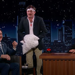 Jimmy Kimmel gently ruffles pillow and sedition salesman Mike Lindell