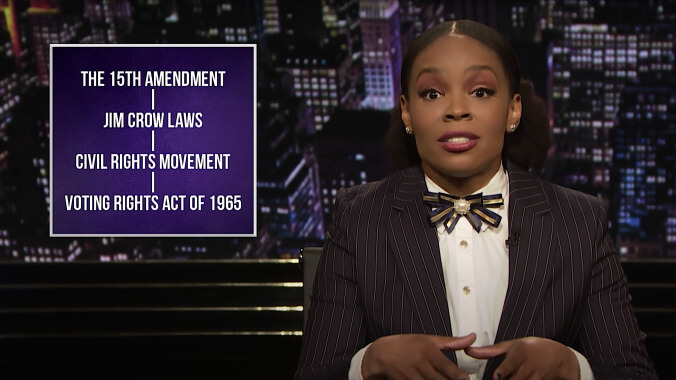 Amber Ruffin schools racist GOP vote-suppressors with some inconveniently damning history