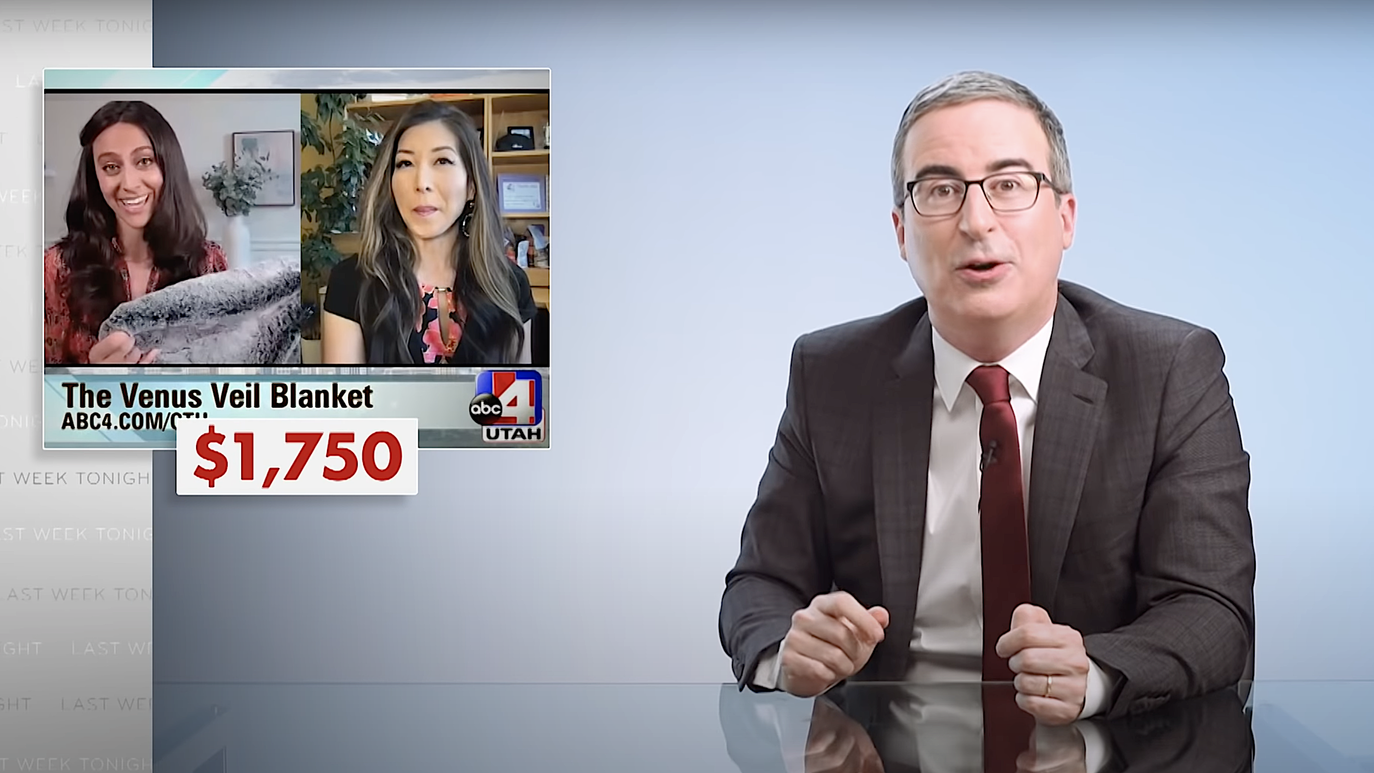 John Oliver diagnoses your local news' product integration ailment with a fake Nazi sex blanket