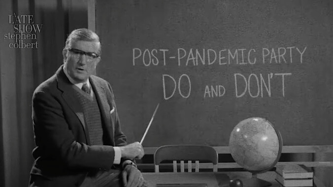 The Late Show's post-pandemic educational film teaches how to interact with humans again