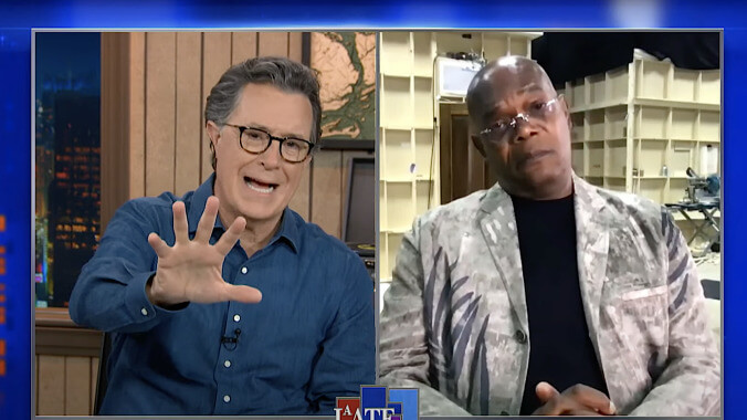 Samuel L. Jackson gives Stephen Colbert his top five Samuel L. Jackson movies