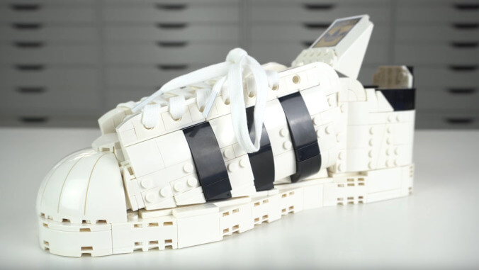 Take "stepping on Lego" to a whole new level with block-built Adidas Superstars