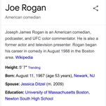 Accuracy be damned, Joe Rogan is officially 5'3" now and no one can change our minds