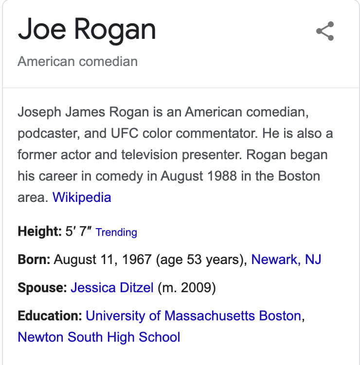 Accuracy be damned, Joe Rogan is officially 5'3" now and no one can change our minds