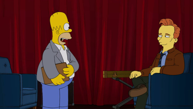 Conan's old pal Homer Simpson stopped by to conduct his TBS exit interview