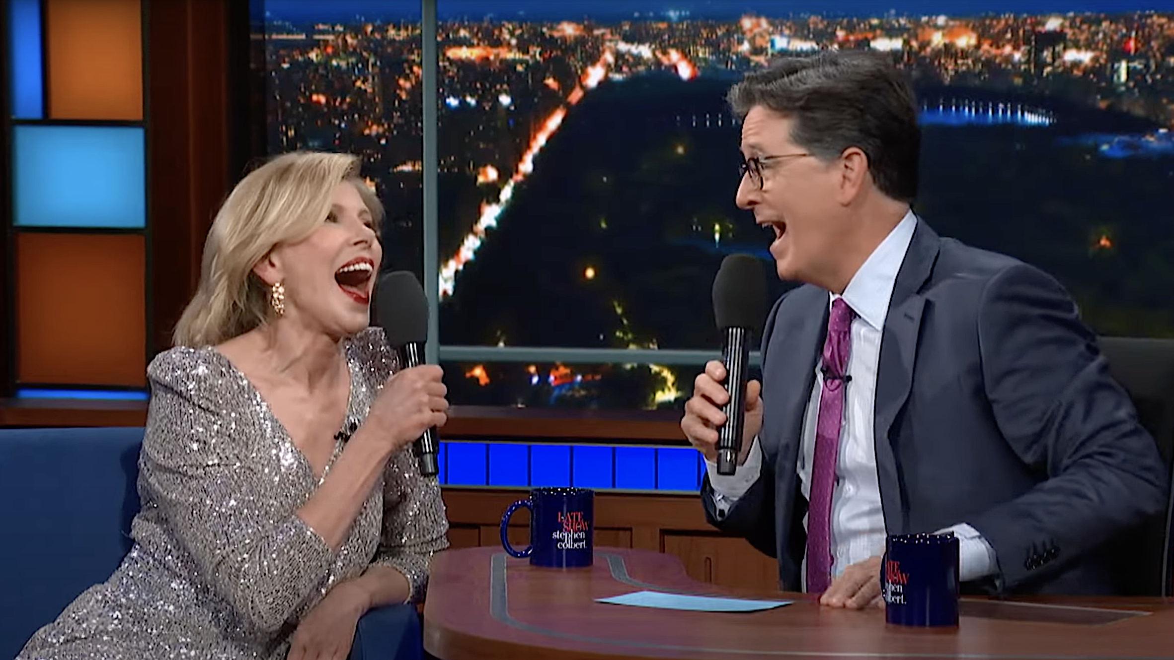 Christine Baranski and Stephen Colbert reopen Broadway, side-by-side
