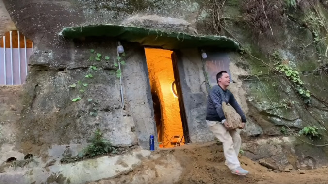 Welcome to Mr. Tiger's Cave House, which is, unsurprisingly, a little house built into a mountainside