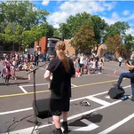 Metal band welcomes audience of elementary school students to sonic landscape of eternal darkness