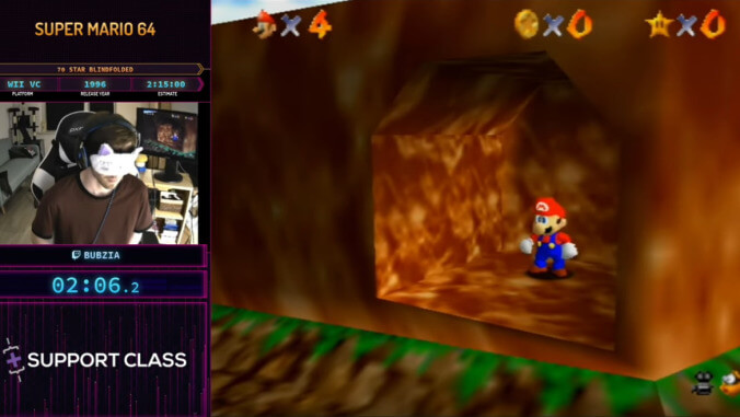 Let's check in on the people speedrunning Super Mario while blindfolded