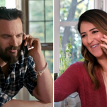 Jake Johnson and D'Arcy Carden share hilarious fake stories from the set of Ride The Eagle