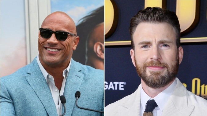 Oh thank god, The Rock and Chris Evans both bathe