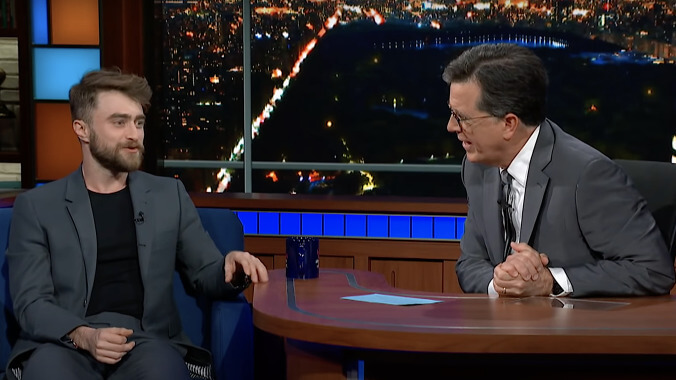 On The Late Show, Daniel Radcliffe won’t explain why his Miracle Workers preacher is wearing assless chaps