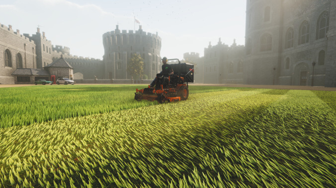 Searching for some kind of meditative transcendence in Lawn Mowing Simulator