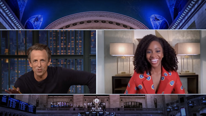 On Late Night, Teyonah Parris isn't going to say Candyman five times, just in case