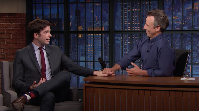 On Late Night, John Mulaney unpacks his truly eventful year, starting with Seth Meyers' intervention