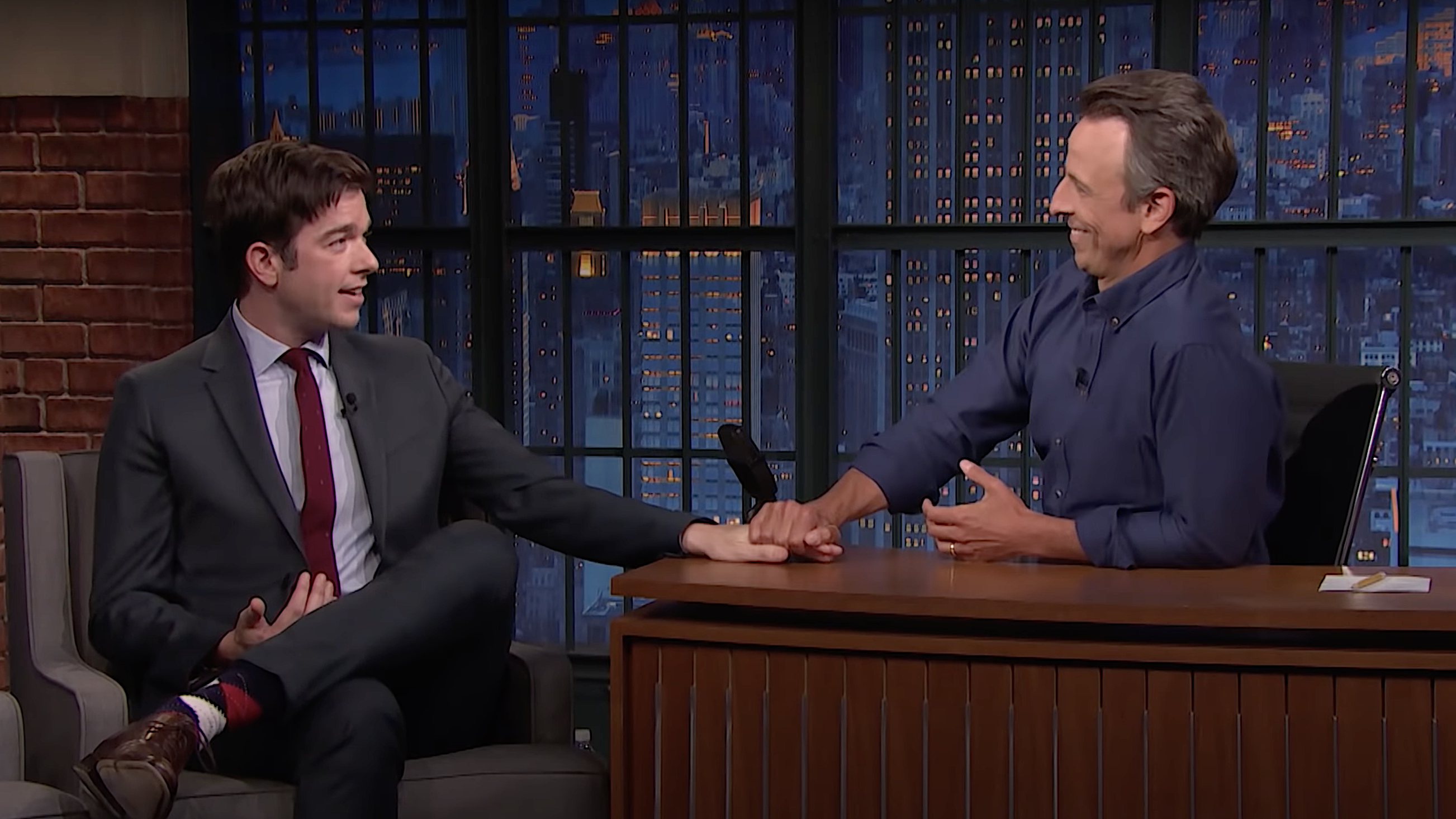 On Late Night, John Mulaney unpacks his truly eventful year, starting with Seth Meyers’ intervention