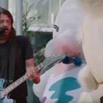 Foo Fighters played a corporate concert, which sucks, but were joined by dancing mascots, which is good