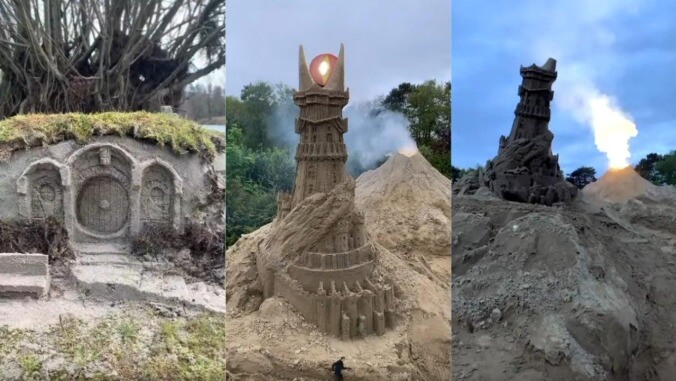 Middle-earth takes a beach day with Lord Of The Rings buildings made out of sand