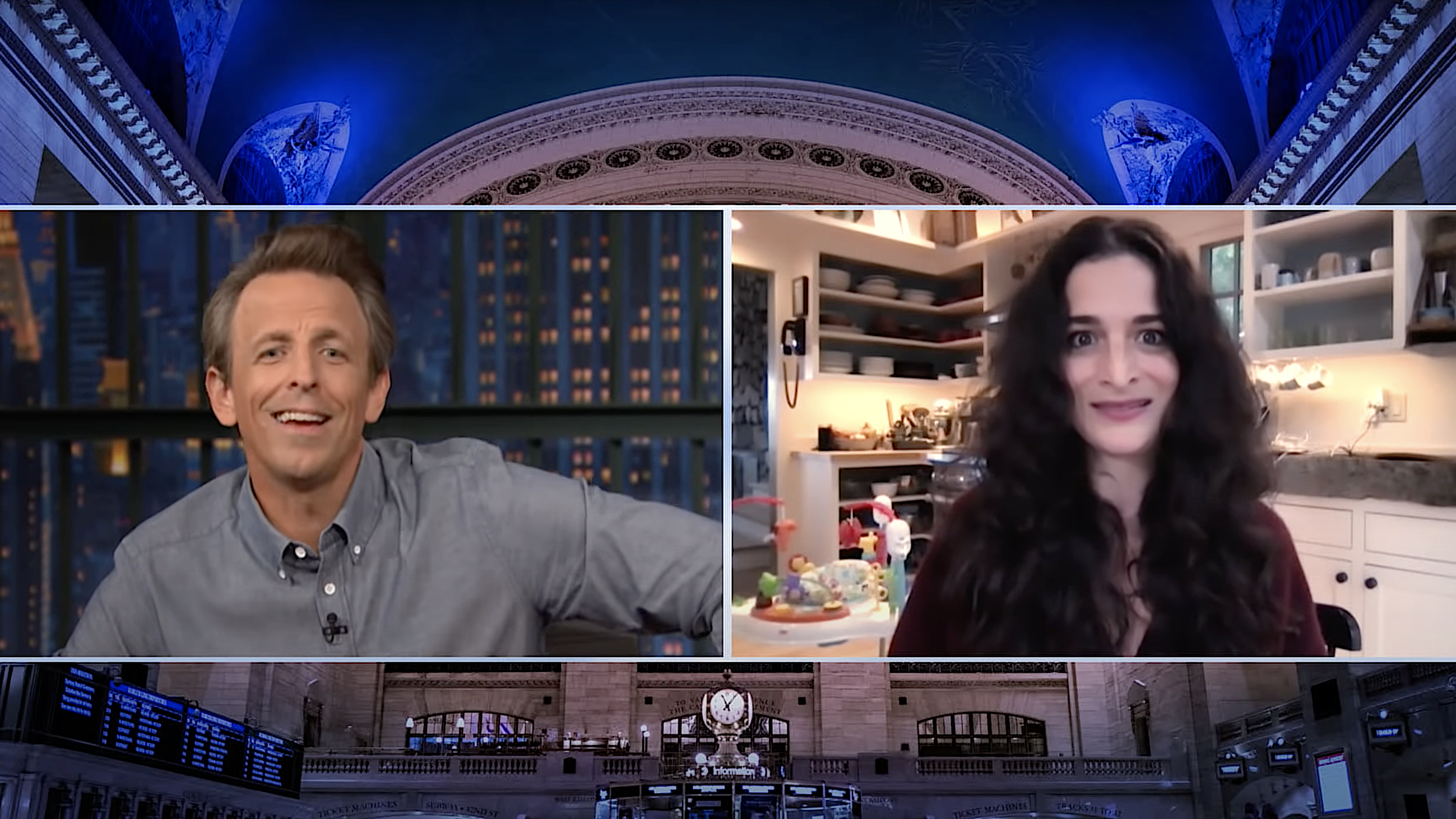 Jenny Slate tells Seth Meyers about not keeping it together when she met Alanis Morissette