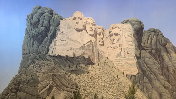 North By Northwest’s two-story Mt. Rushmore backdrop