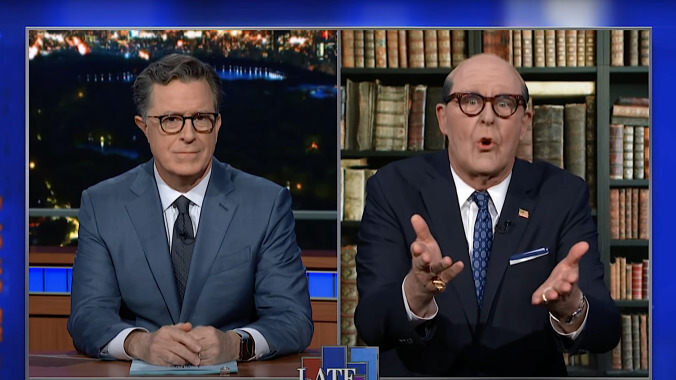 Banned from Fox News, John Lithgow's Rudy Giuliani stumbles onto The Late Show