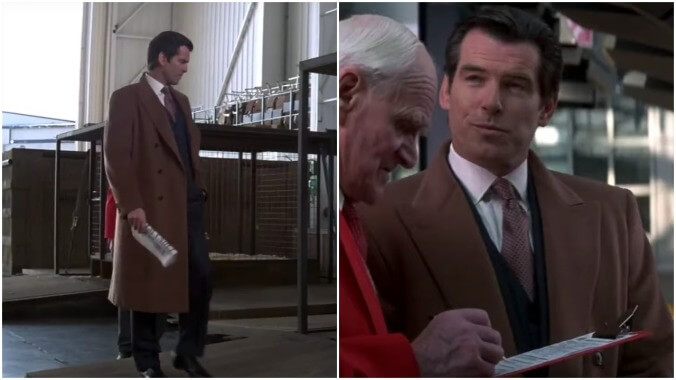 Pierce Brosnan’s cashmere coat in Tomorrow Never Dies (1997)