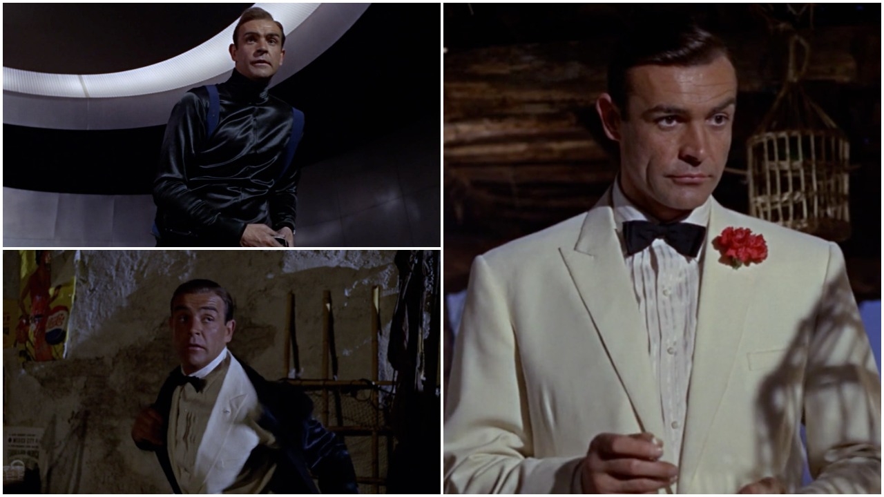 Sean Connery’s dinner jacket quick-change in Goldfinger (1963)