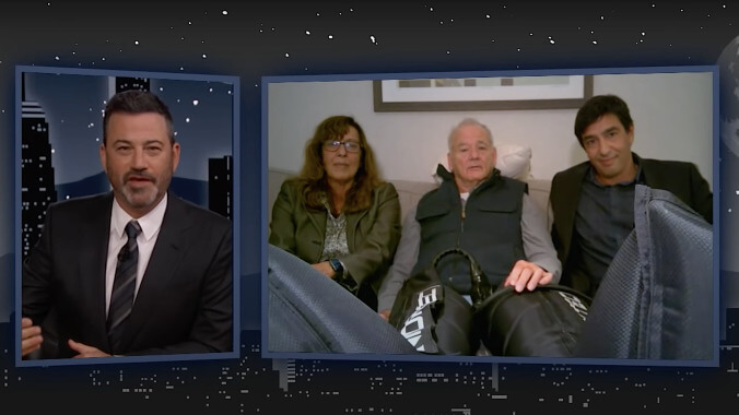 Bill Murray brings along some friends to translate Jimmy Kimmel's talk show chit-chat