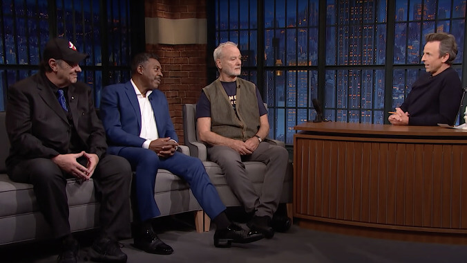 Bill Murray, Ernie Hudson, and Dan Aykroyd haunt 30 Rock to talk Ghostbusters: Afterlife